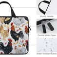 thumbnail image 3 of AWERP Chickens Roosters Folk Art Laptop Handle Bag Computer Protect Case Soft Carrying Travel Case 17inch, 3 of 5