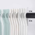 thumbnail image 5 of Teal Aqua Stripes Valance Curtains for Kitchen/Living Room/Bathroom/Bedroom Window, Rod Pocket Small Topper Half Short Window Curtains Voile Sheer Scarf, Minimalist Abstract Vertical Lines 42"x12", 5 of 8