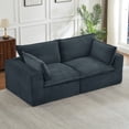 thumbnail image 2 of Leumius 3-Seater Boneless Sofa Couch,Modern Corduroy Sofa with Pillows,Bean Bag Couch for Living Room,No Assembly Required,Dark Gray, 2 of 6