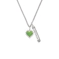 thumbnail image 2 of Delight Jewelry Silvertone Lime Green Giraffe Print Heart Silvertone Courage Strength Wisdom Honesty Bar Charm Necklace, 23", 2 of 4