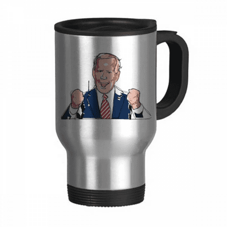 

American USA President Stimulate Lecture Travel Mug Flip Lid Stainless Steel Cup Car Tumbler Thermos