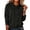 Black, variant on Nowekniz Fall Women Knit Fleece Hoodie Pullover Sweater, Loose Fit Long Sleeve Drawstring Hooded Sweatshirt with Pockets, Casual Fashion Daily Outfit Top