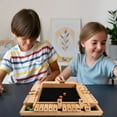 thumbnail image 5 of GSE Games & Sports Expert 4-Player 12 Numbers Wooden Shut The Box Dice Board Game with 8 Dices Classic Tabletop Version of Popular English Pub Game - Natural Wood, 5 of 8