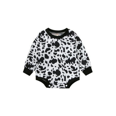 

Wassery Newborn Contrast Color Bodysuit Long Sleeve Leopard Romper Tops