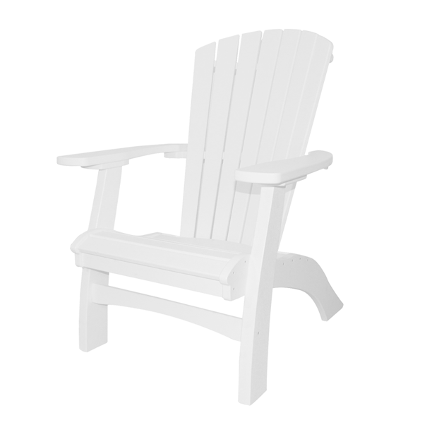 Poly Casual Seaside Upright Adirondack Chair (White)