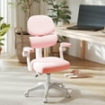 thumbnail image 2 of COSVALVE Height Adjustable Kids Study Desk Chair Ergonomic Back-Following,Sit-Locking Boys Girls Computer Chair with 360°Casters(Pink), 2 of 16