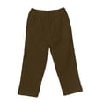 thumbnail image 6 of DuoJiaJ Womens Wide Leg Pants, Elastic Waist Breathable Casual Trousers Brown S, 6 of 7