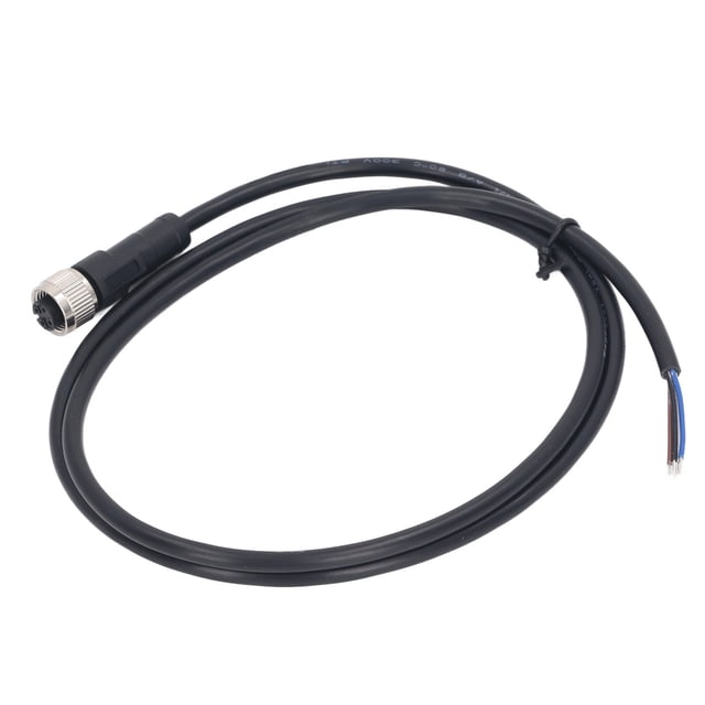 Cable M12 de 4 pines para aviación, conector hembra de 1 m, 250 V CA/CC para maquinaria.