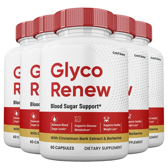 (5 Pack) Glyco Renew Blood Sugar Capsules, Official Capsules, Maximum Strength, Made in the USA.