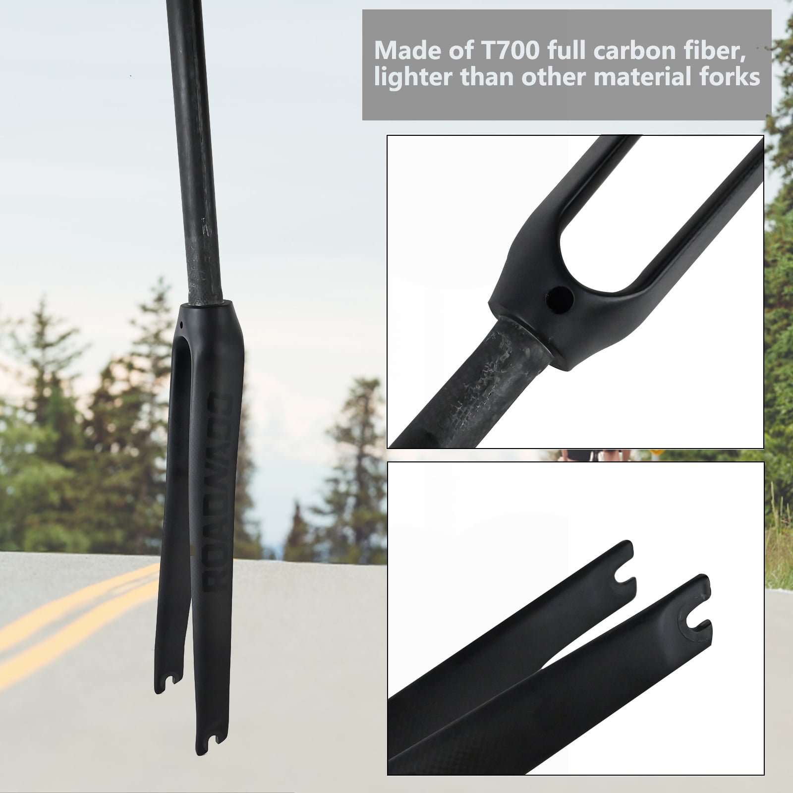 Date 700C 25.4mm course vélo de route brillant mat 3K UD fourche entièrement en fibre de carbone piste fourche avant de vélo à engrenages fixes fourche dure en carbone  18