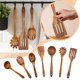 thumbnail image 2 of Juego de utensilios de cocina Komu natural de 7 piezas, juego de utensilios de cocina, utensilios de cocina de madera, cucharas de madera para cocinar, cuchara de cocina de agarre cómodo arroz, 2 of 5