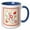 Blue/White, variant on 3drose, Letter R Monogram and Design Inpired by Portuguese Love Handkerchiefs Tradition, 11oz Two-tone Green Mug