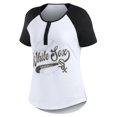thumbnail image 2 of Women's WEAR by Erin Andrews White/Black Chicago White Sox Fitted Henley Raglan T-Shirt, 2 of 5