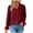 Wine, variant on Women's Bow Tie Neck Long Sleeve Blouse Button Down Collared Shirt for Work Office Casual (Red, M)