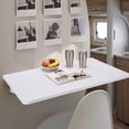 thumbnail image 4 of Yescom Wall Mounted Floating Folding Desk Wooden PC Dining Drop Leaf Table Workbench 24"x16" 50lbs Weight Capicity RV Laundry Apartment White, 4 of 10