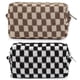 thumbnail image 1 of 2 Pieces Makeup Bag Checkered Cosmetic Bag Pink Green Makeup Pouch Travel Toiletry Bag Organizer Cute Makeup Brushes Storage Bag for Women, 1 of 4