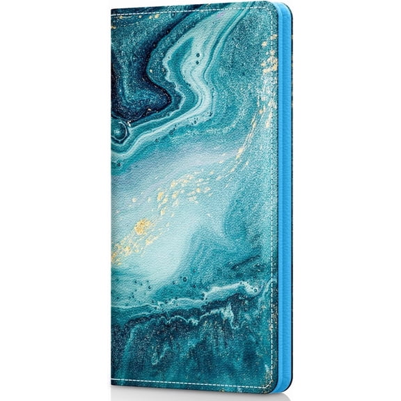 Checkbook Cover for Personal Checkbook,Patterned Pu Leather check book covers for women and men,with Pen Holder & -in Clear Plastic Divider for Duplicate Checks