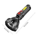 thumbnail image 3 of LED Flashlight High Powered Rechargeable | Super Bright 4 Modes | USB Powered Waterproof Handheld Light | Outdoor Camping, Hiking, Emergency Use | Black ABS | 5.51x2.36 in, 3 of 9