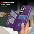 thumbnail image 6 of for Samsung Galaxy S25 Plus Wallet Case with Stand-4 Card Holder Slot Hidden Bracket Double Magnetic Clasp PU Leather Slim Shockproof Hybrid TPU Frame Cover for Samsung Galaxy S25 Plus, Purple, 6 of 8