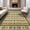 Yellow Beige, Pattern 2, variant on ODIKA 9'x12' Washable Area Rug Lattice Vintage Botanical Sprays Distressed Scroll Farmhouse Plaid Refined for Great Room, Indoor Concept, Large Living Low Pile, Flatwoven