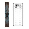 thumbnail image 6 of Table Runner Dresser Scarves 108 Inch Long, Farmhouse Rustic Western Star Linen Dining Table Runners Retro Teal and Brown Wood Grain Tabletop Scarf for Wedding Holiday Party Kitchen, 6 of 7