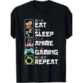 thumbnail image 2 of Eat and Sleep Anime game Repeat Kawaii Otaku Anime manga T-shirt - 220g Tee For Adult, Men, Women, Teen, Teenager, Adolescent,Youth, 2 of 6
