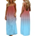 thumbnail image 2 of LVHAOGJOB Robe Tendance pour Femmes Robe Maxi d'Été Bretelles Spaghetti Sans Manches Dos Nu Longue Robe Soleil à Imprimé pour Dames Vacances, 2 of 9