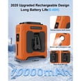 thumbnail image 2 of 2026 Portable Rechargeable Waist Fan, 5-Speed 6000RPM Strong Airflow with Flashlight, Hands-Free Wearable Belt & Neck Fan, Up to 20H Runtime for Camping, Outdoor Work, Jobsite, Hiking Travel - Orange, 2 of 7