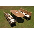 thumbnail image 4 of Grade-A Teak Dining Set: 8 Seater 9 Pc: 94" Double Extension Oval Table And 8 Lagos Arm Chairs Outdoor Patio WholesaleTeak #WMLGe, 4 of 4