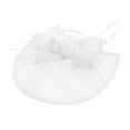 thumbnail image 1 of Diadema Pinza de Pelo Floral Jinwen Sombrero con Malla Estilo Vintaje Joyas Blanco, 1 of 8
