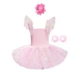 thumbnail image 2 of TTAO Kids Girls Ballerina Swan Lake Dance Leotard Tutu Dress Professional Ballet Outfits with Hair Clip Cuffs Set Pink 3-4, 2 of 7