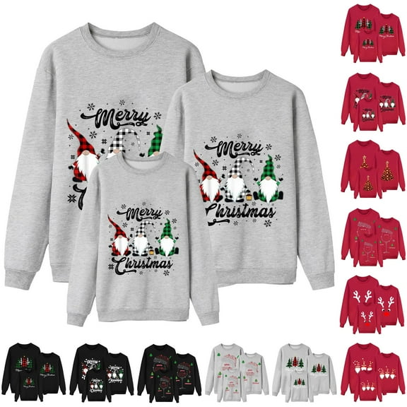 Christmas Family Matching Pajamas Sets, Merry Christmas Pajamas Warm Flannel, Long Sleeved Crew Neck Sweatshirt, Xmas Festival Pjs, Christmas Theme Pajamas, Christmas Gifts