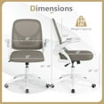 thumbnail image 3 of Costway Mesh Office Chair with Lumbar Support & Flip-up Arms Rolling Casters for Work, 3 of 10