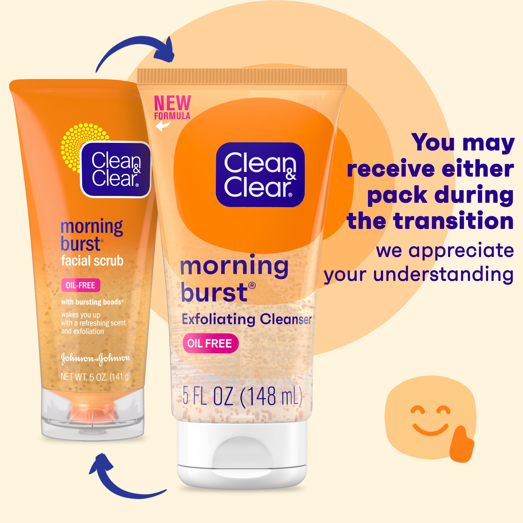 Clean & Clear Morning Burst Facial Scrub Oil-Free, 5 oz (Pack of 4)