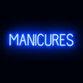 thumbnail image 1 of SpellBrite MANICURES LED Sign for Business. 33.9" x 6.3" Blue MANICURES Sign Has Neon Sign Look With Energy Efficient LED Light Source. Visible from 500+ Feet, 8 Animation Settings., 1 of 4
