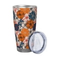thumbnail image 2 of Lsque Whimsical peony blossom Pattern 20oz Car Cup with Lid and Straw, Insulated Coffee Cup with Straw Topper, Spill Proof Travel Coffee Mug, Stainless Steel Tumble-Straw Three-piece Set, 2 of 8