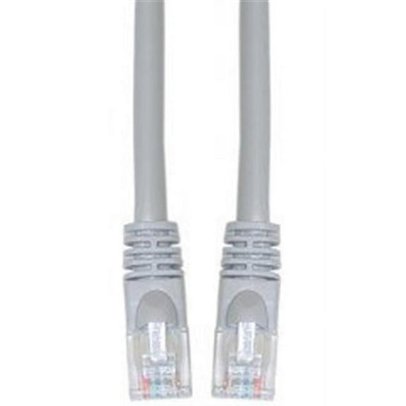 Cat5e Gray Ethernet Patch Cable  Snagless Molded Boot  10 foot