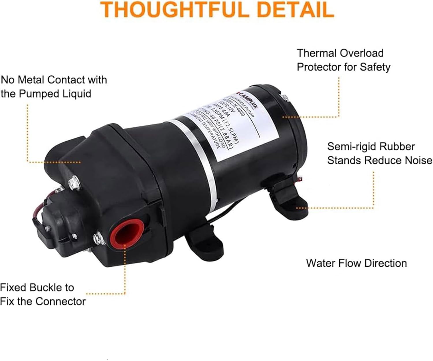 CAMPLUX 2.64 GPM 68,000 BTU Outdoor Portable Propane Tankless Water Heater with 3.3 GPM Water Pump Kit, CSA Certified
