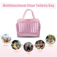 thumbnail image 6 of Unique Bargains Clear Toiletry Bag Transparent Makeup Bag Travel Zipper Cosmetic Organizer for Women 10.43"x3.15" Pink, 6 of 7
