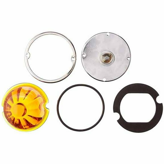 Grand General 79751 - Large Flush Mount Watermelon Glass Marker Clearance Light Kit, Amber Lens