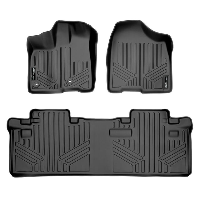 MAXLINER Tapis de Sol Ensemble de Doublure 2 Rangées Noir pour Toyota Sienna 2013-2018 Modèle Passager 8