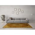thumbnail image 3 of Ahgly Company Machine Washable Indoor Square Medallion Yellow Traditional Area Rugs, 7' Square, 3 of 4