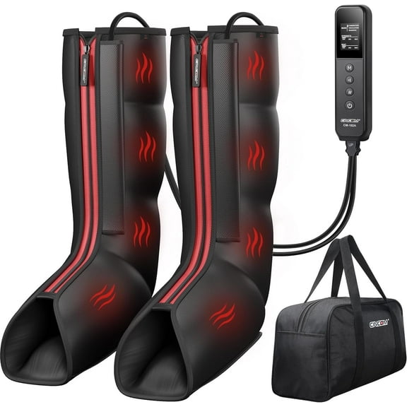 CINCOM Leg Compression Boots Massager with Heat, Calf Knee Foot Massager for Circulation and Pain Relief