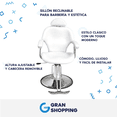 thumbnail image 3 of Sillón para Barbería Gran Shopping   Salón de Belleza  Reclinable  Altura Ajustable blanco 47, 3 of 10