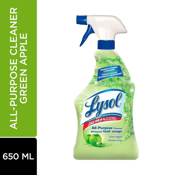 Lysol All Purpose Cleaner, Multi-surface cleaner trigger, Green Apple, Powerful Cleaning & Freshening, 650 mL