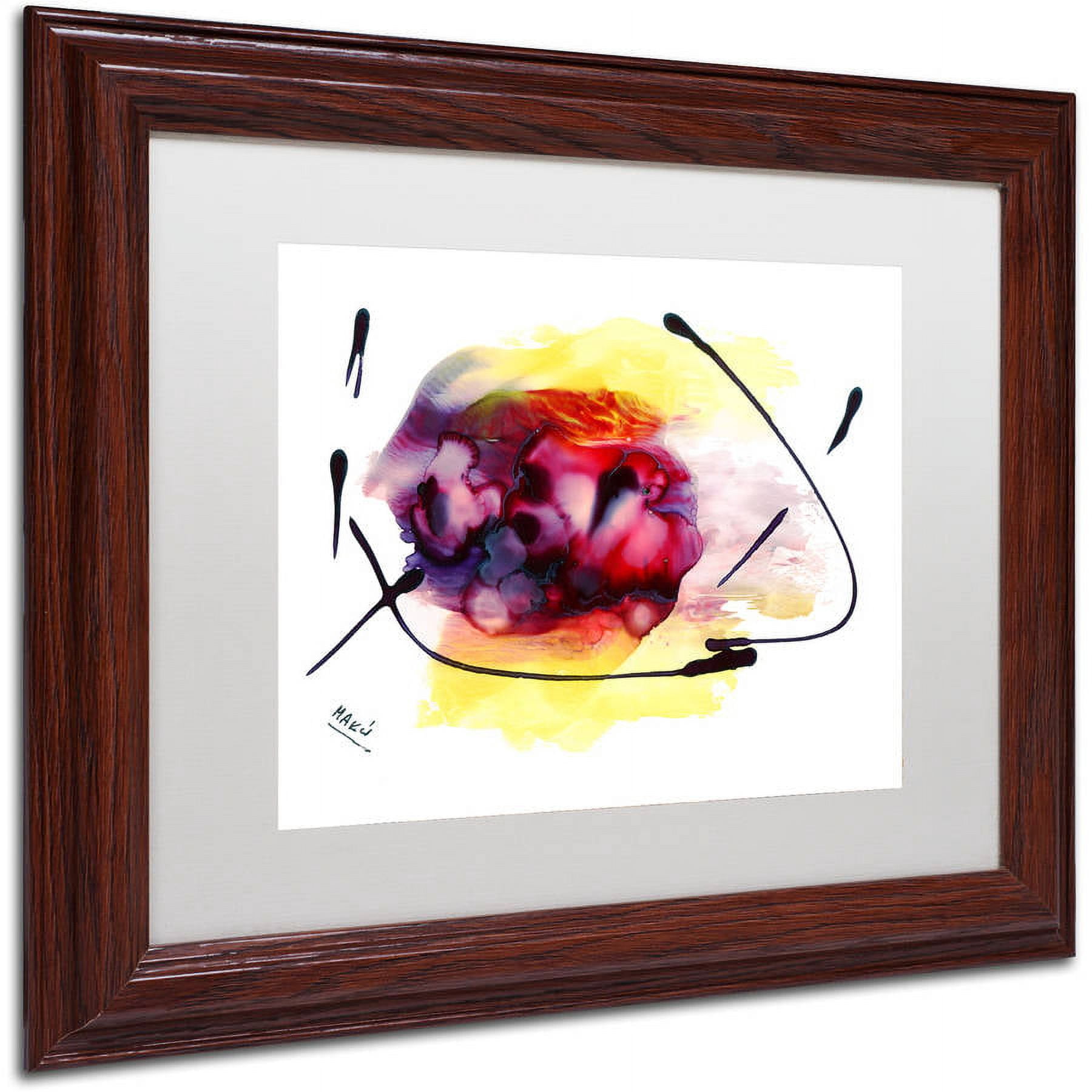 Trademark Fine Art "Abstract 06" Canvas Art by Mako, White Matte, Wood Frame