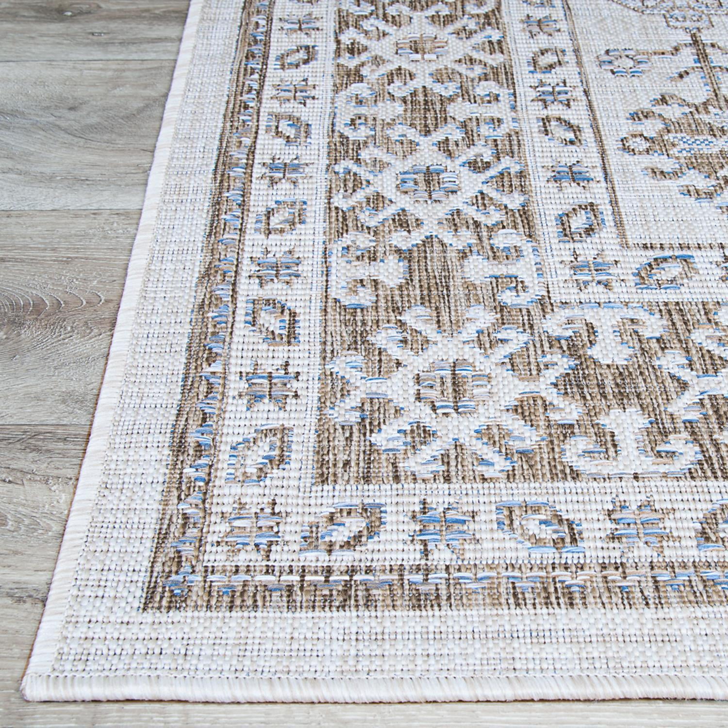 Couristan Charm Woodburn Ivory-Sand Indoor / Outdoor Area Rug, 7'10" Round