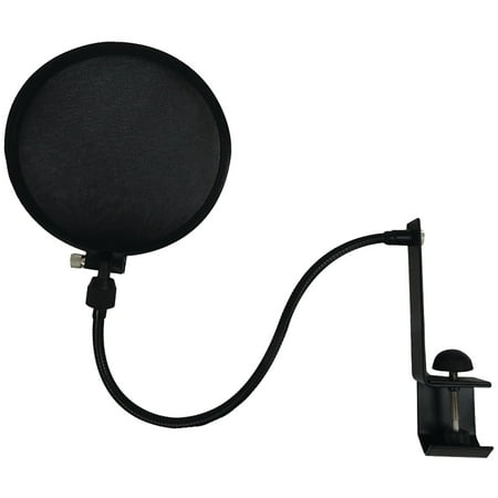 Mic pop filter w/boom and stand clamp