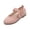 Pink, variant on Girls Dress Shoes Glitter Side Bow Scalloped Mary Jane Flats, Round Toe Single Strap Slip On Ballet Shoes for School Wedding Flower Girl & Daily Casual Party Beige 10C