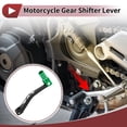 thumbnail image 2 of Folding Motorcycle Gear Shifter Lever for Yamaha TTR 50cc Aluminum Alloy Pedal Shift Lever Arm Black Lever Green Head with Silver Tone Ring, 2 of 6